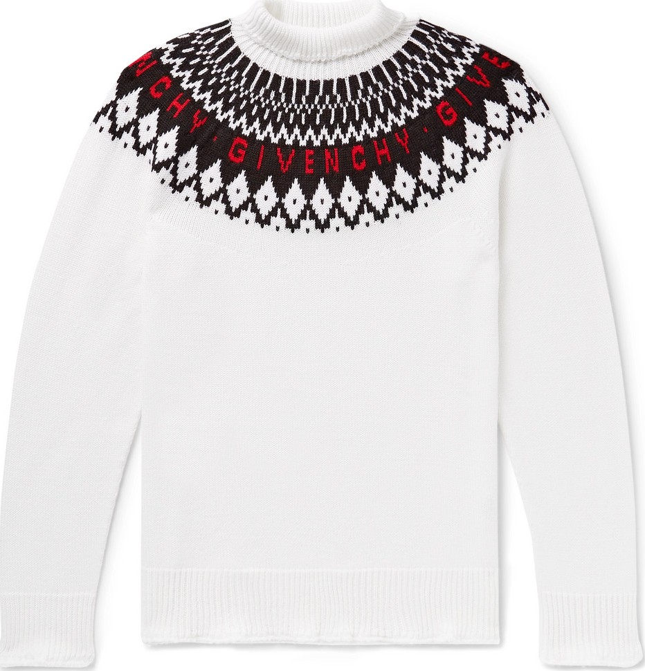 Givenchy Logo-Intarsia Wool Rollneck Sweater