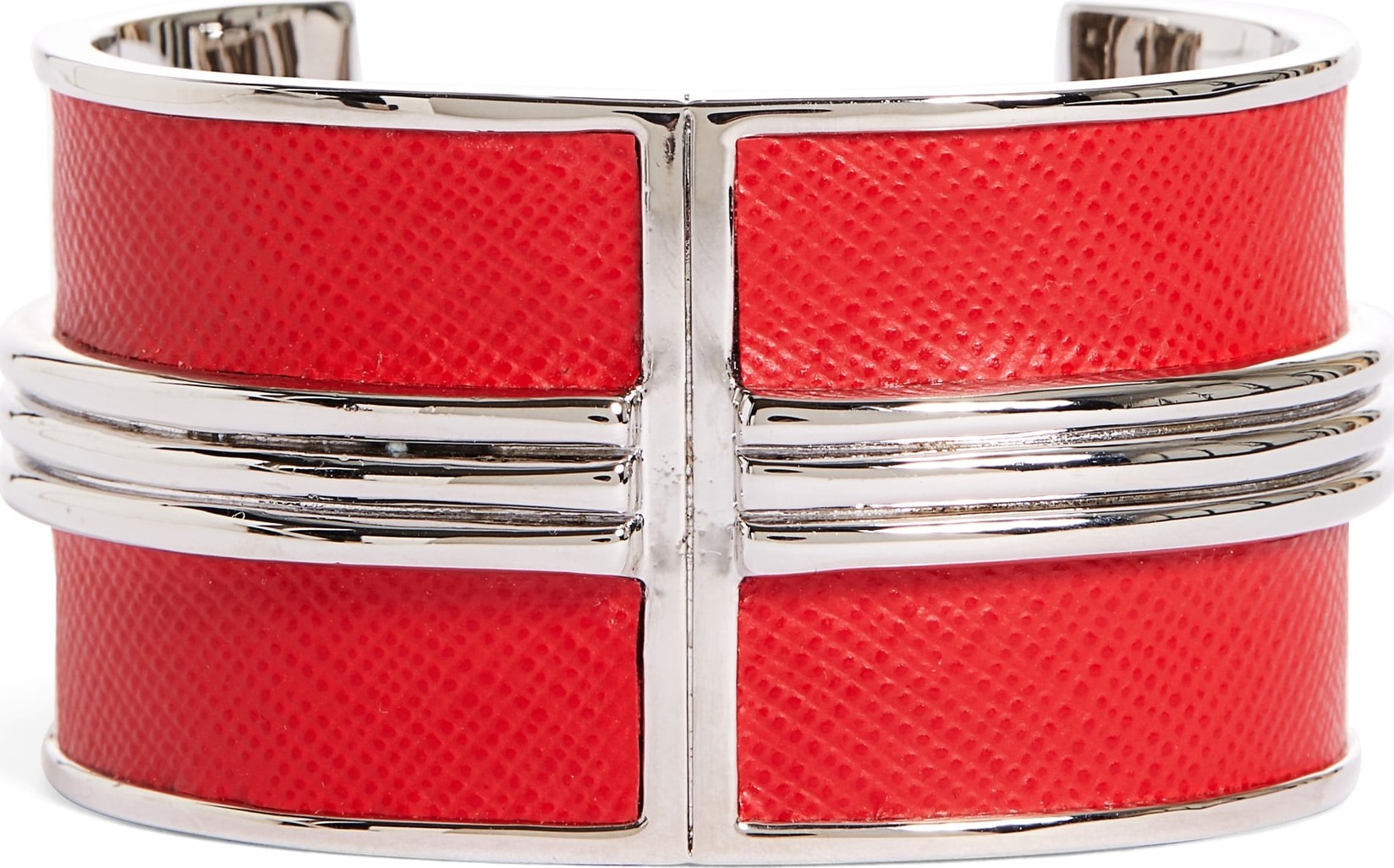 St. John Leather Detail Metal Cuff