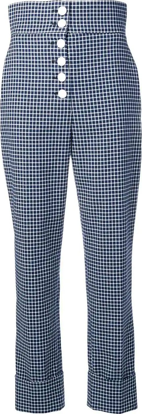 Sara Battaglia high-waisted checked trousers