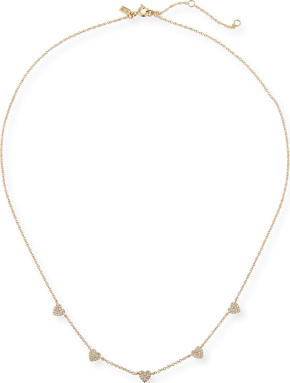 EF Collection 5 Mini Diamond Heart Necklace