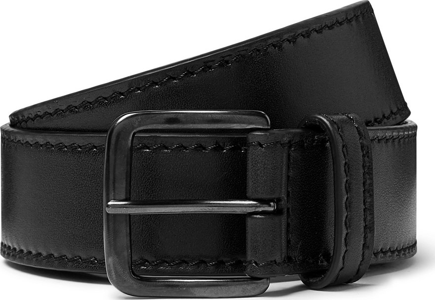 Dries Van Noten 3.5cm Black Leather Belt