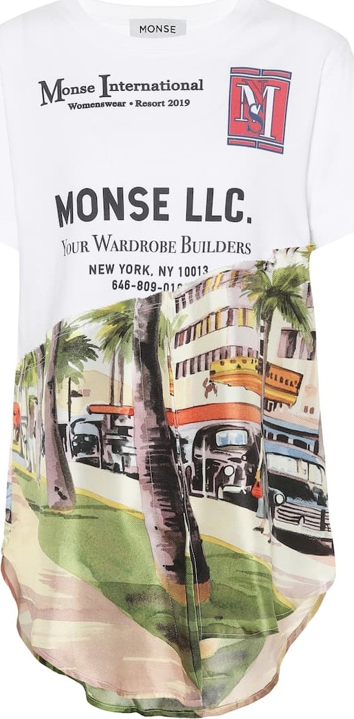 Monse Printed silk and cotton-blend T-shirt