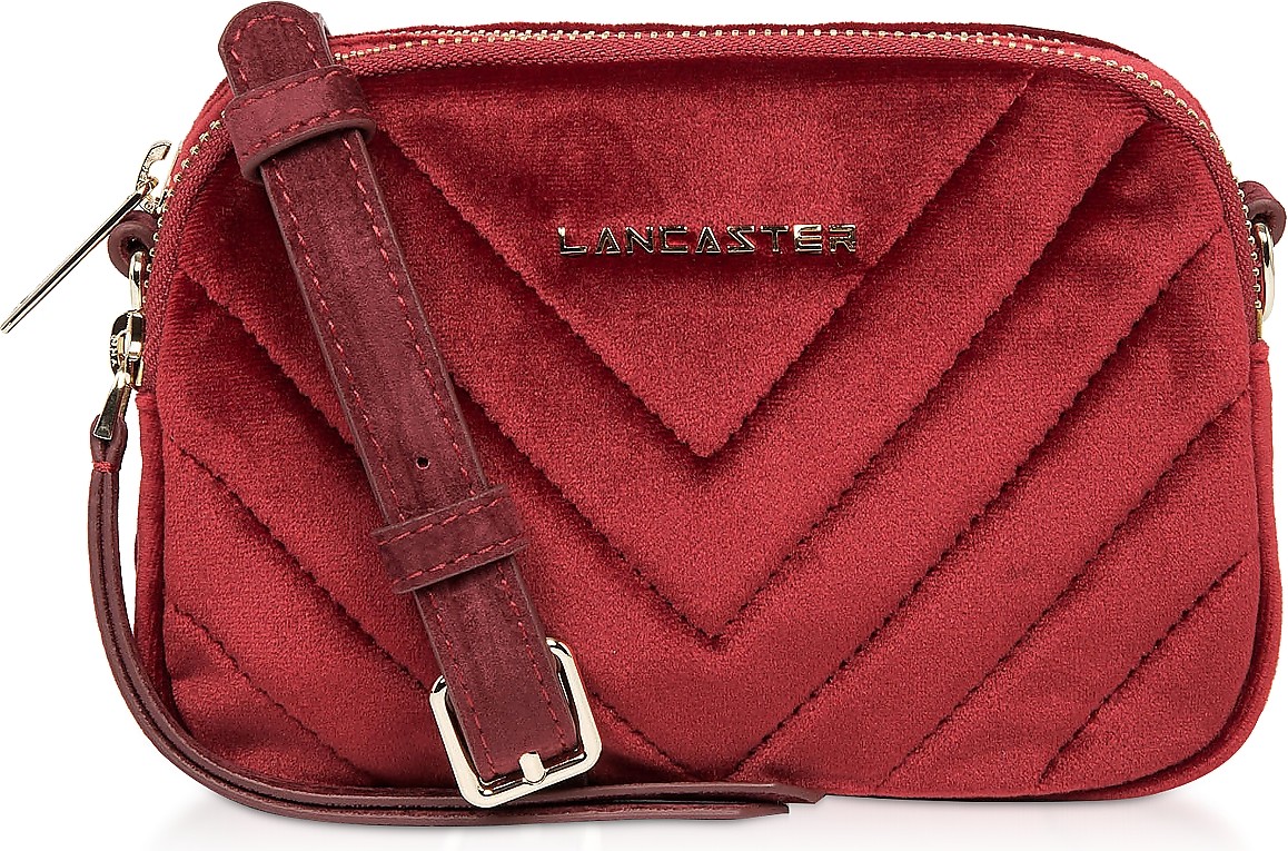 Lancaster Quilted Velvet Couture Mini Camera/Belt Bag