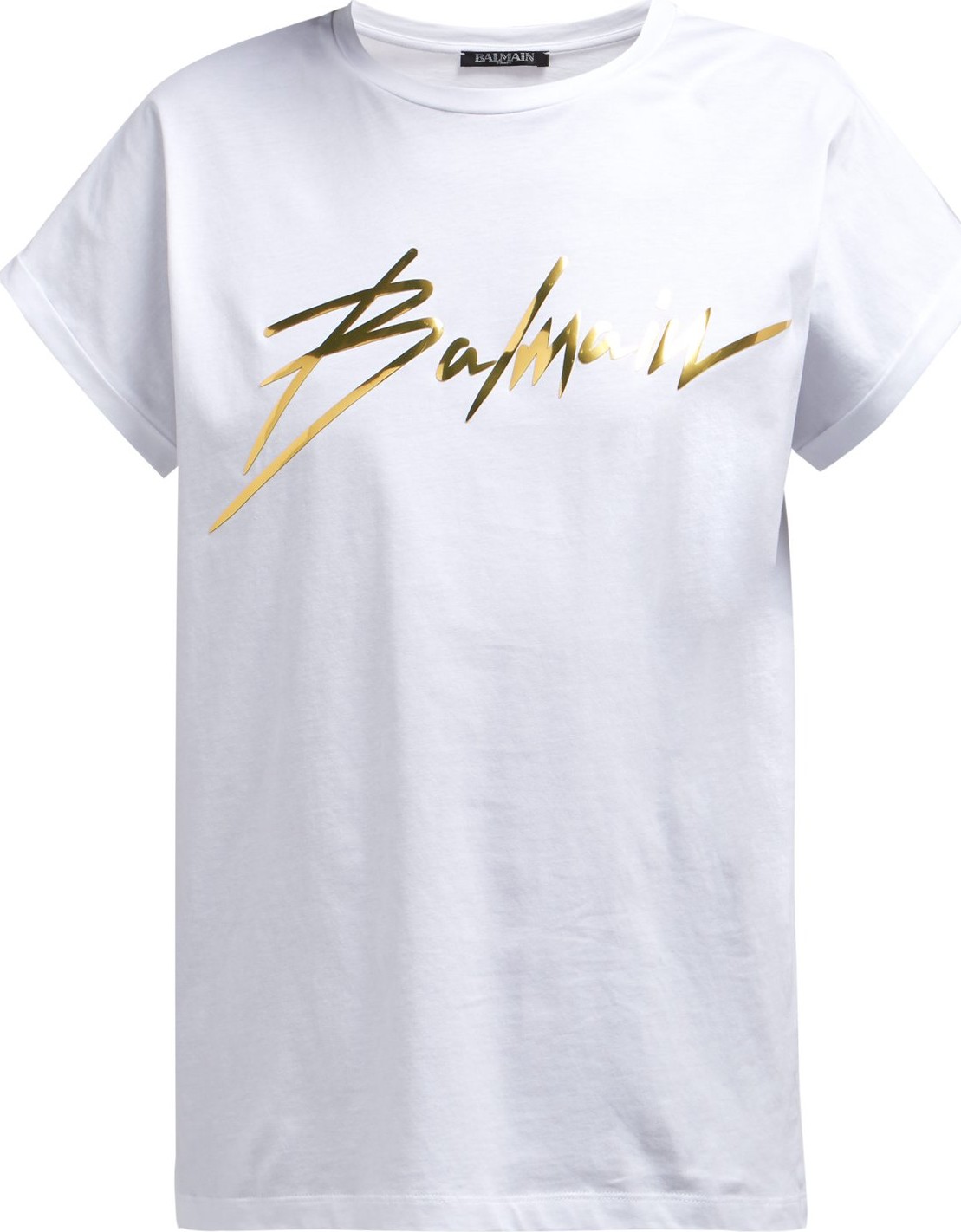 Balmain Foil-logo cotton T-shirt
