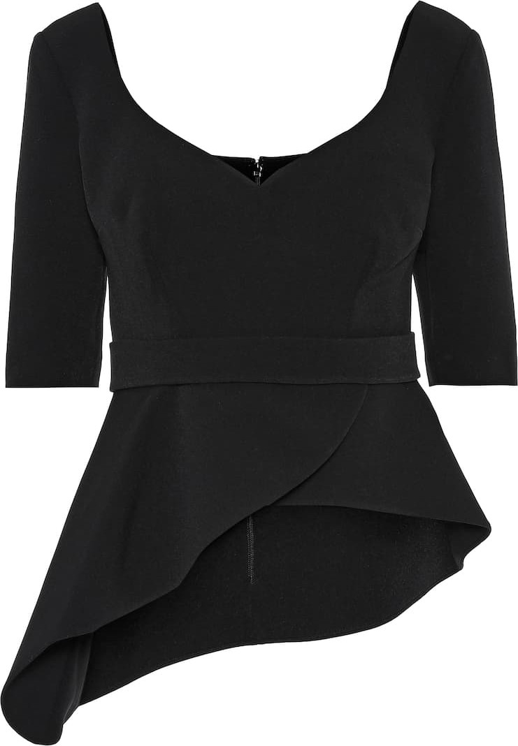 Safiyaa Asymmetric stretch-crêpe top