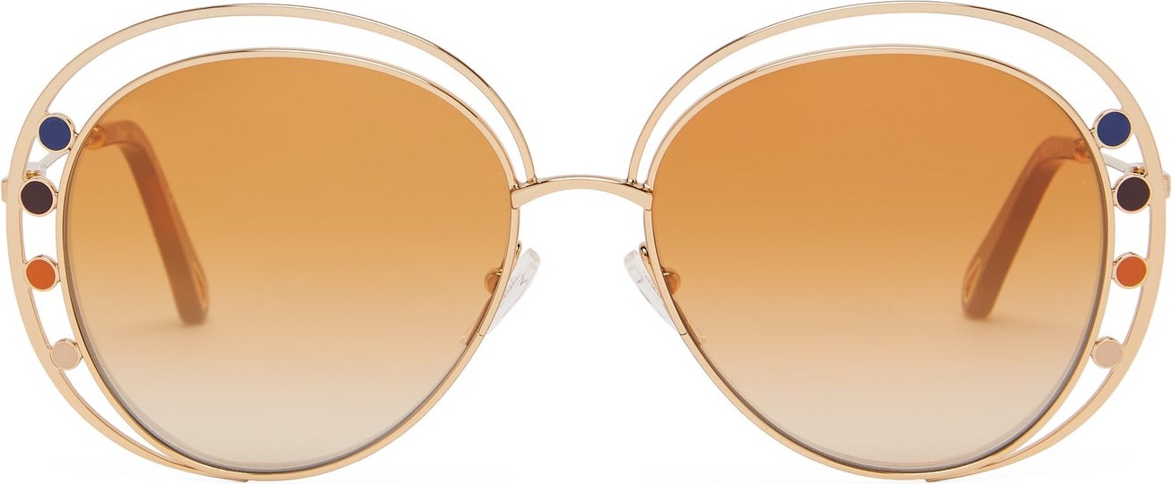 Chloe Delilah double-rim aviator sunglasses