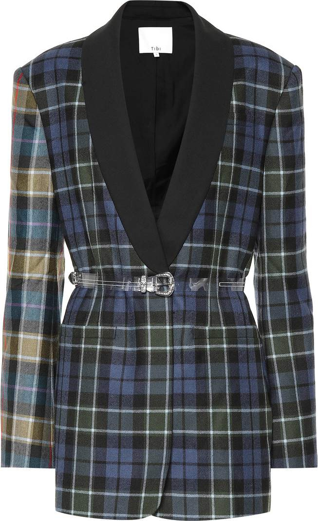 Tibi Plaid virgin wool blazer