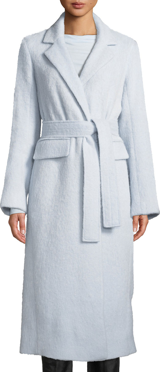 Vince Belted Single-Button Wool-Blend Long Coat