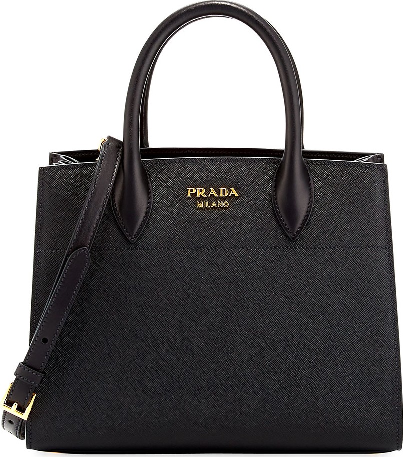 Prada Small Bibliotheque Saffiano Accordion Tote Bag