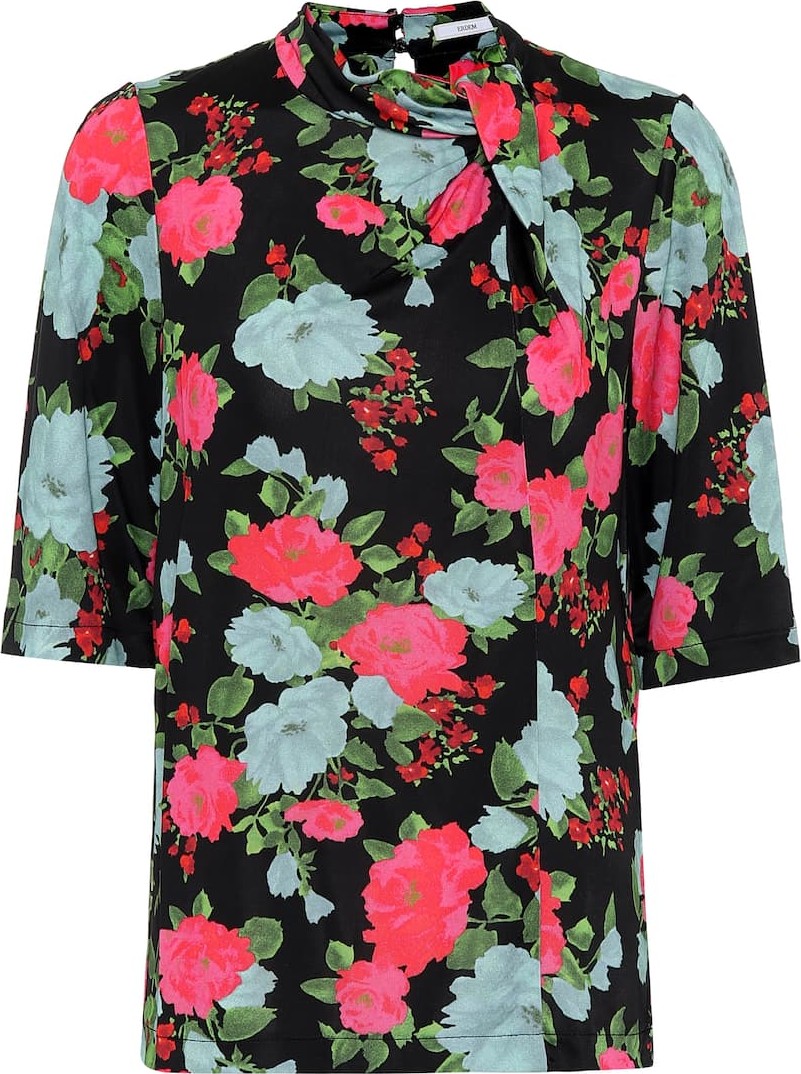 Erdem Kacey floral jersey top