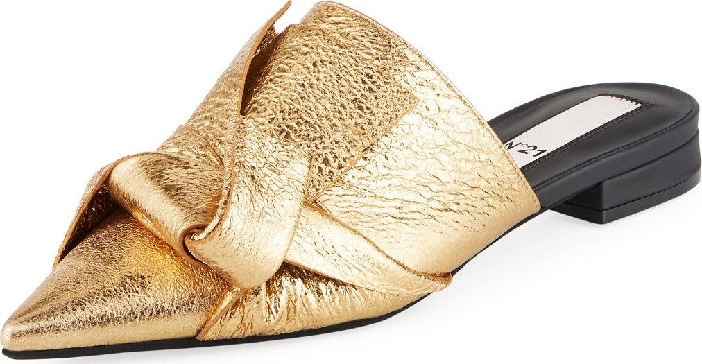 Nº21 Crash Knotted Metallic Mules