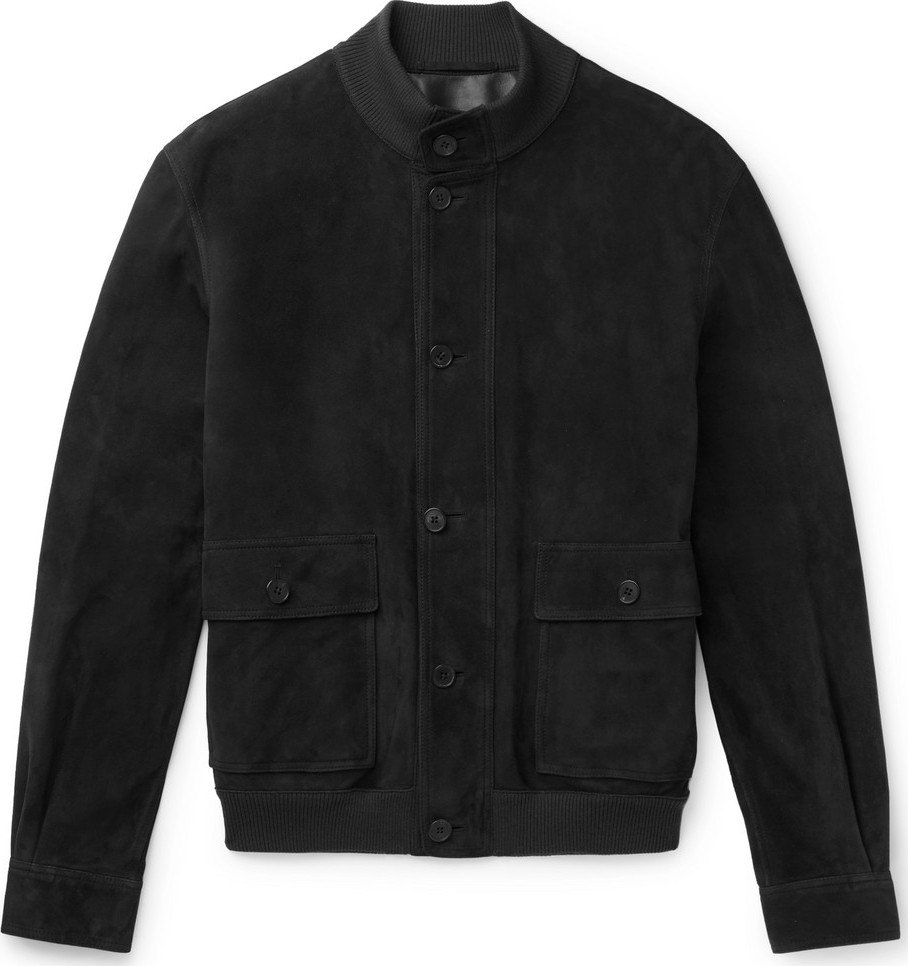 THE ROW James Suede Bomber Jacket