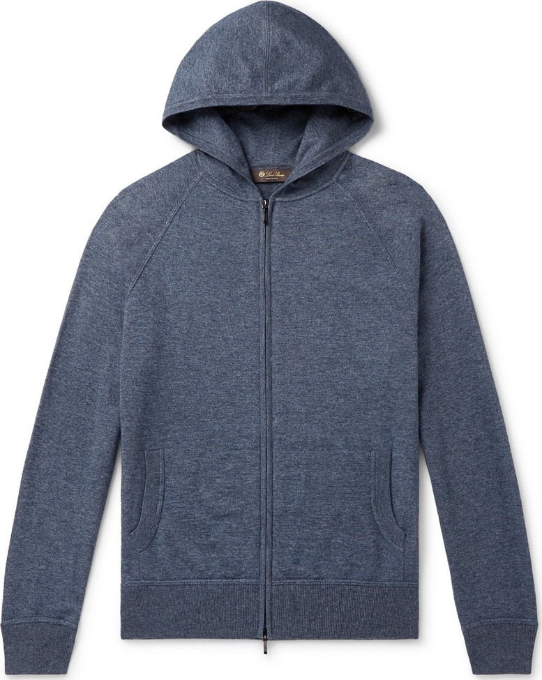 Loro Piana Portland Mélange Cashmere and Silk-Blend Zip-Up Hoodie