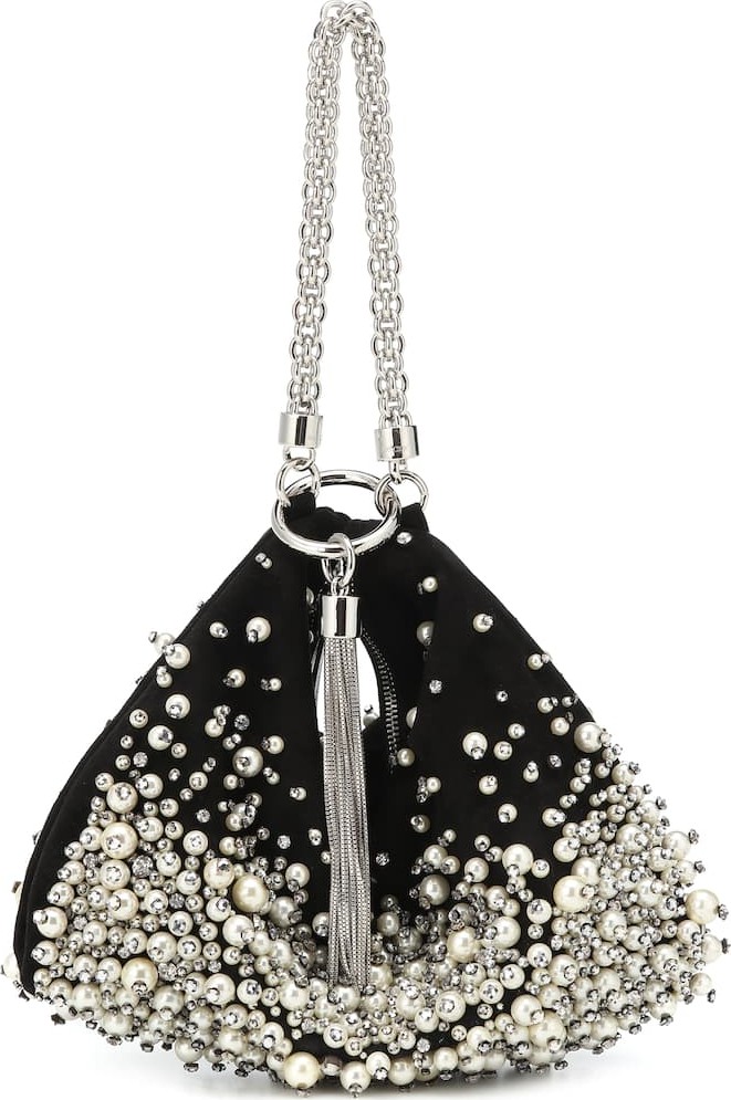 Jimmy Choo Callie pearl-embroidered clutch