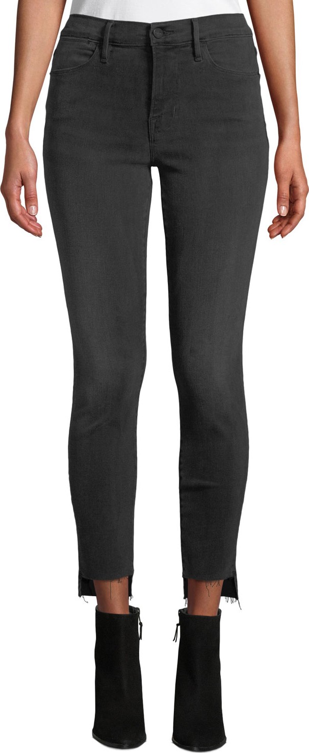 FRAME DENIM Le High Skinny Ankle Jeans with Raw Stagger Hem