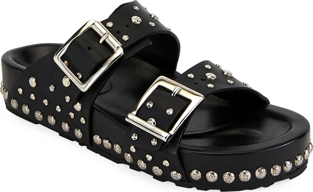 Alexander McQueen Studded Leather Slide Sandal