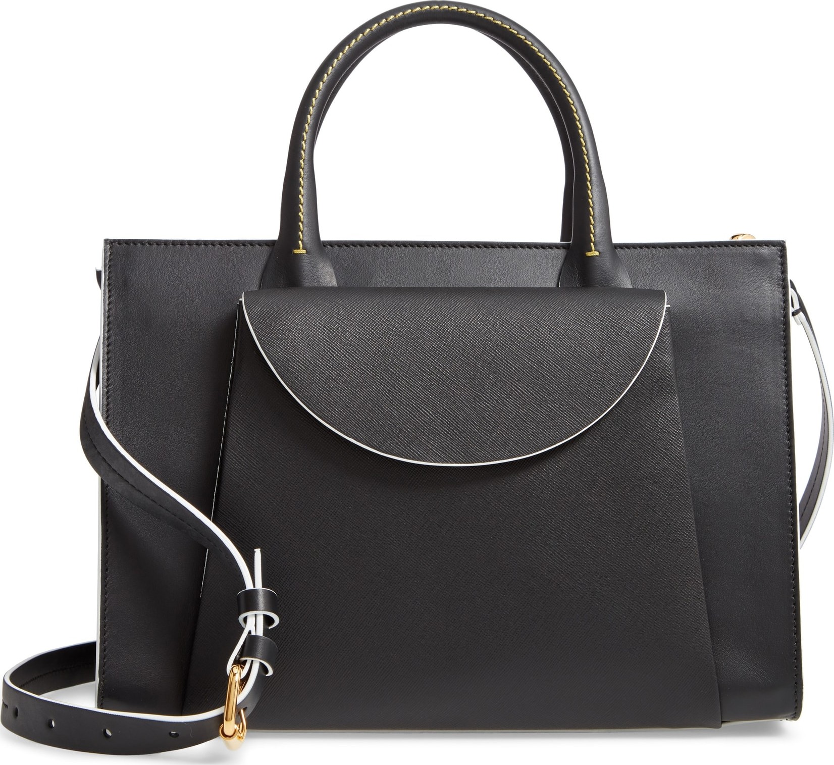 Marni Large Law Leather Top Handle Satchel