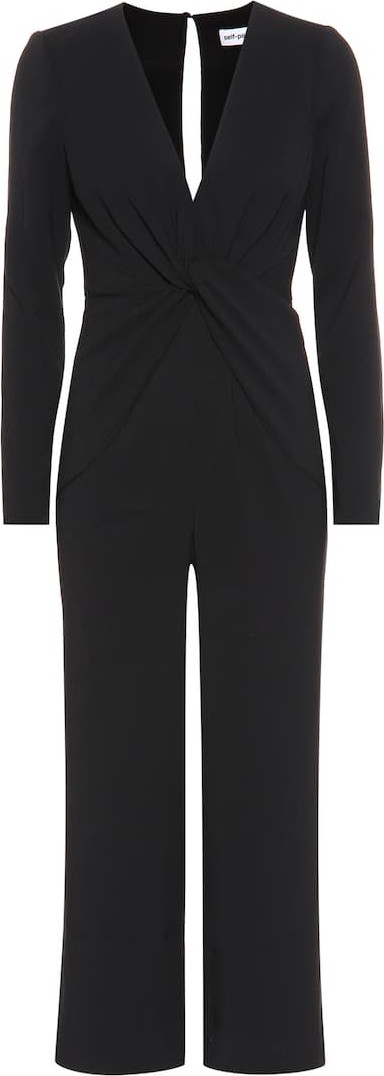 Self Portrait Crêpe wide-leg jumpsuit
