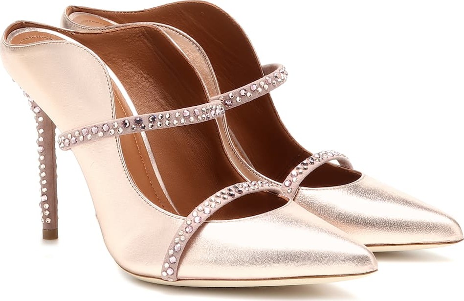 Malone Souliers Maureen 100 metallic leather mules