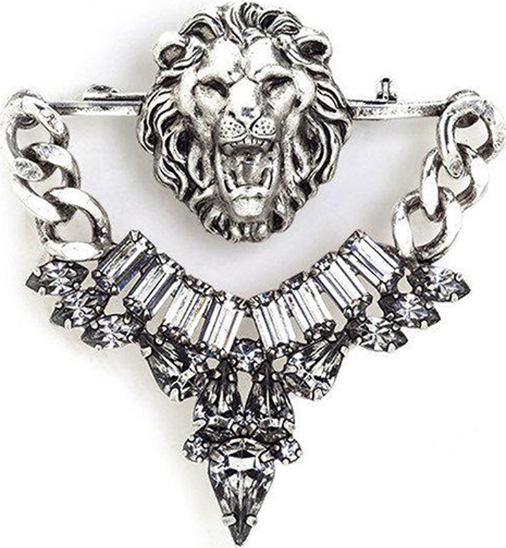 Dylanlex Lyons Brooch w/ Crystals