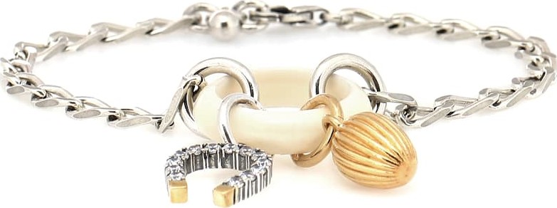 Bottega Veneta Silver and cubic zirconia bracelet