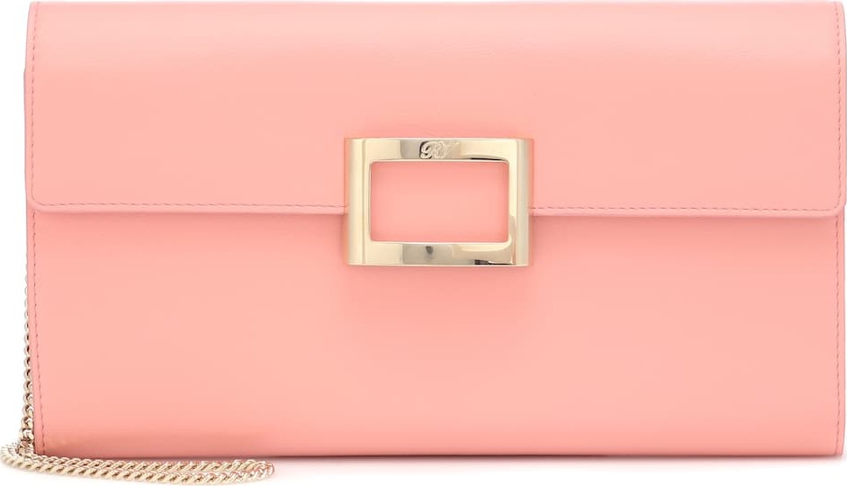 Roger Vivier Viv' Envelope leather clutch