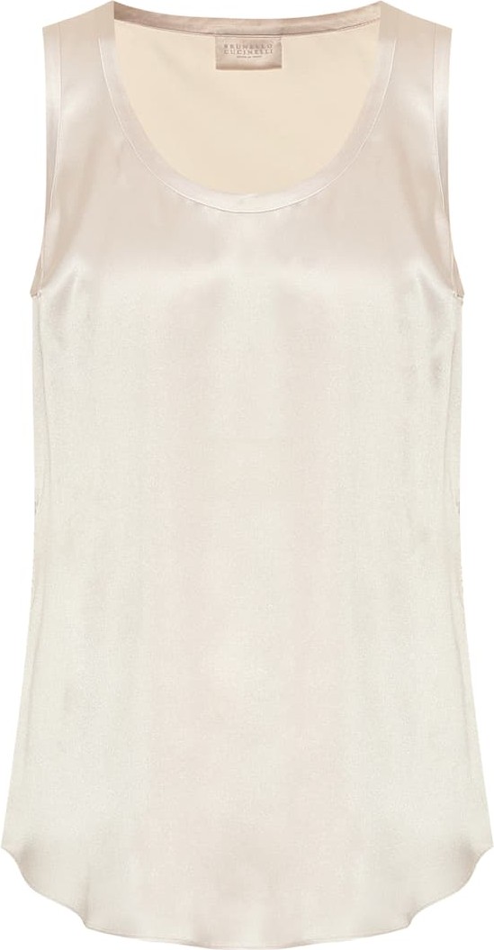 Brunello Cucinelli Stretch-silk tank top