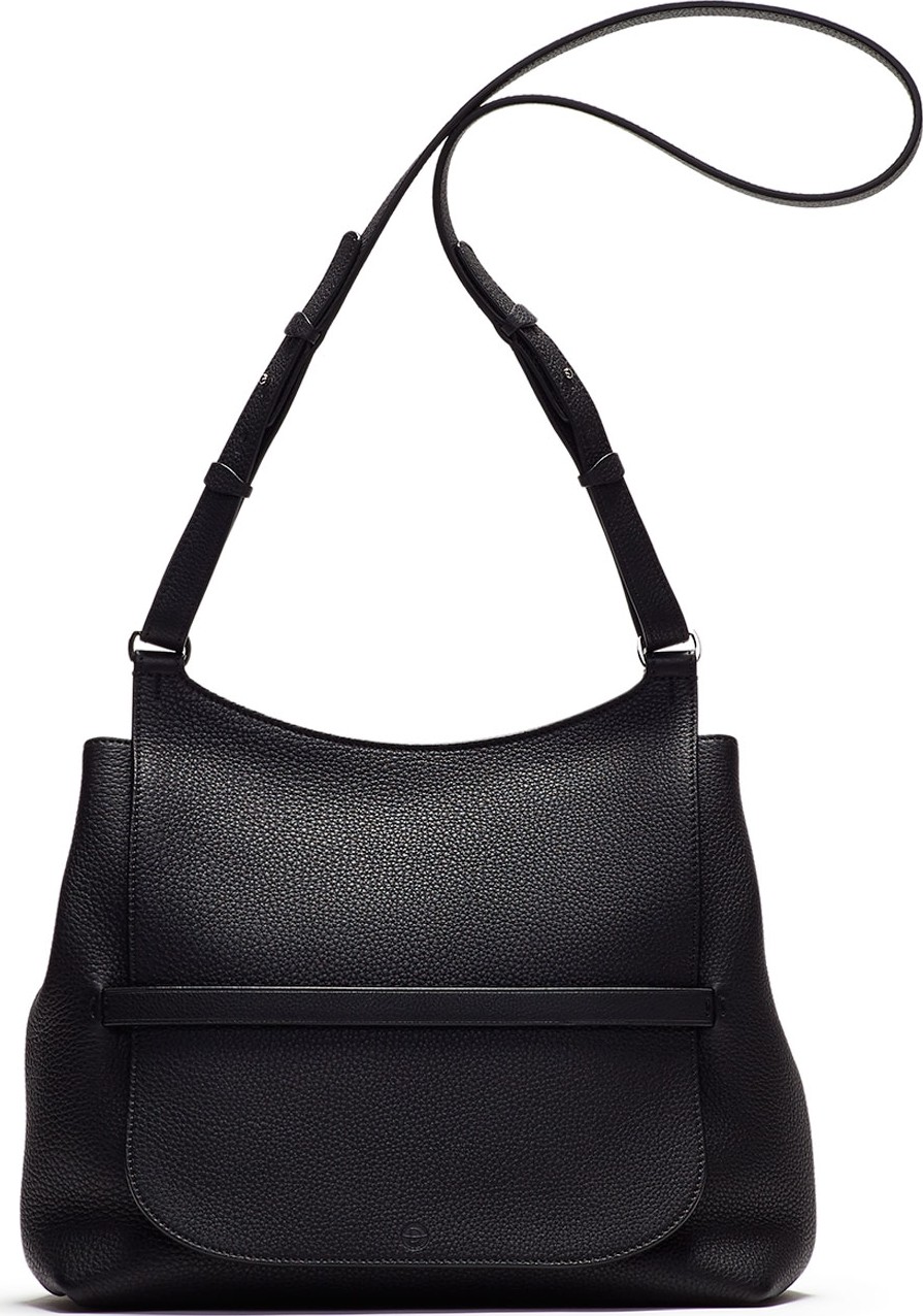 THE ROW Sideby Pebbled Calfskin Crossbody Bag, Black