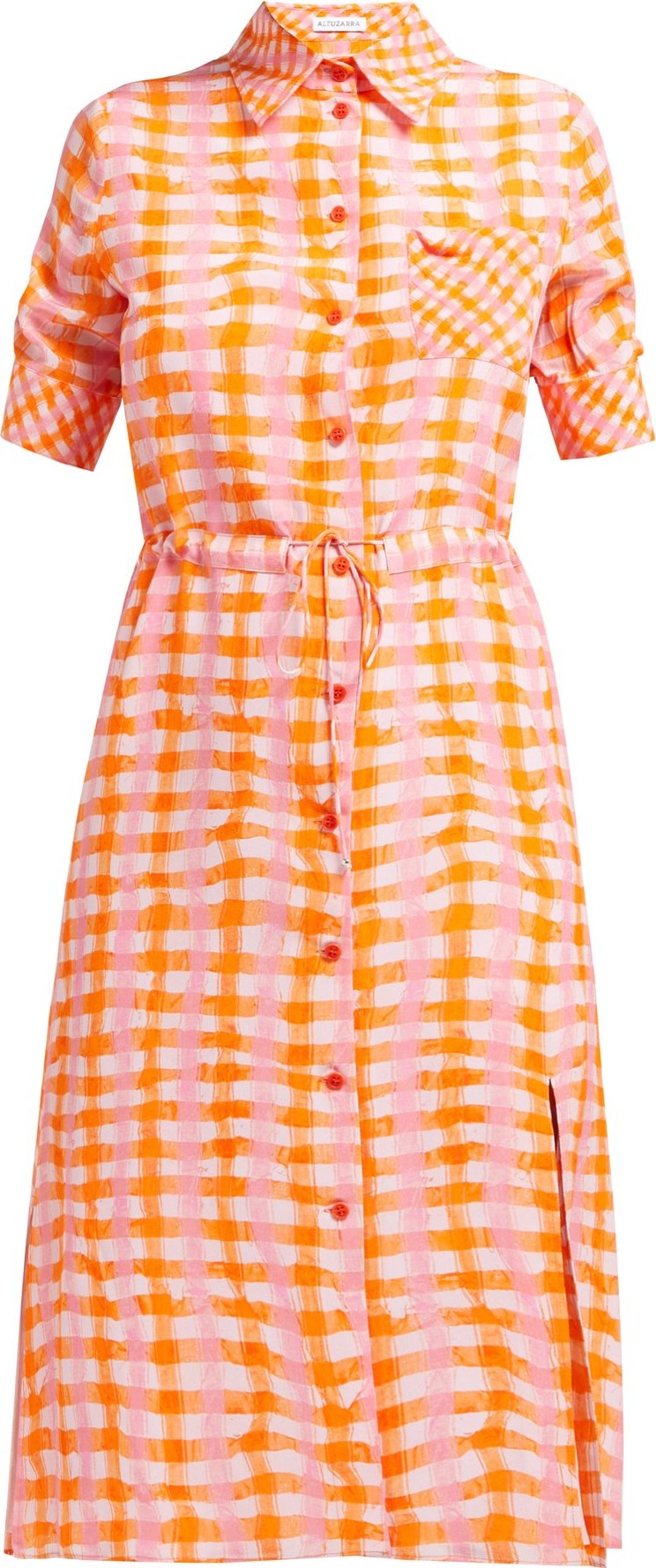 Altuzarra Vittoria gingham silk shirtdress
