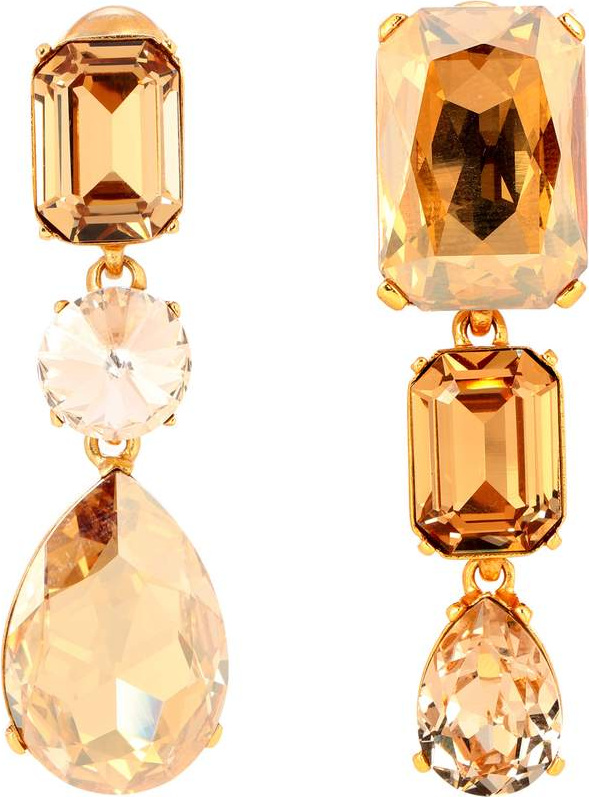 Oscar De La Renta Crystal-embellished clip-on earrings