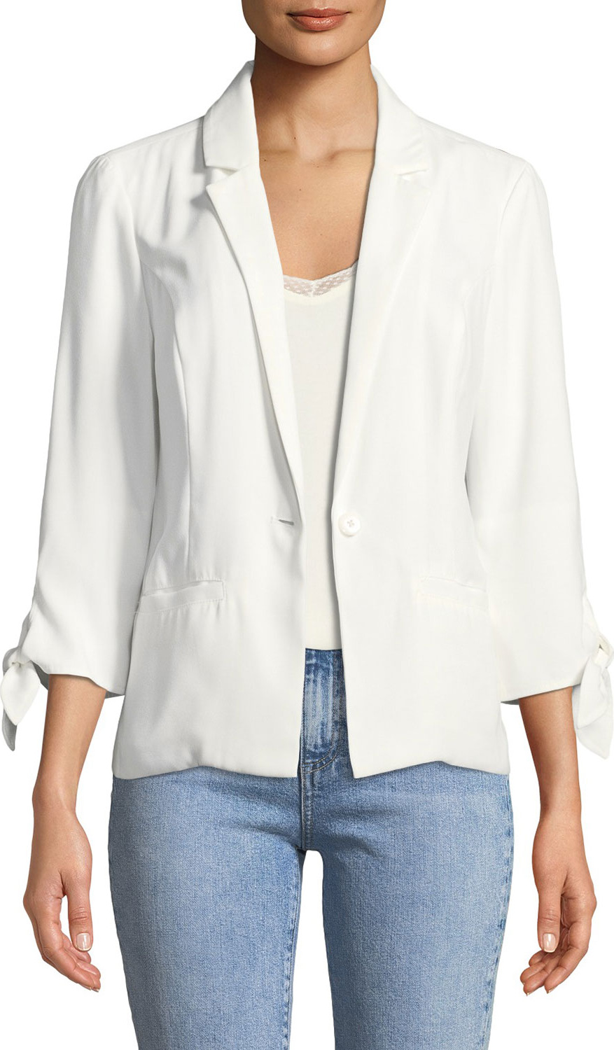 cupcakes and cashmere One-Button Tie-Cuff Jacket