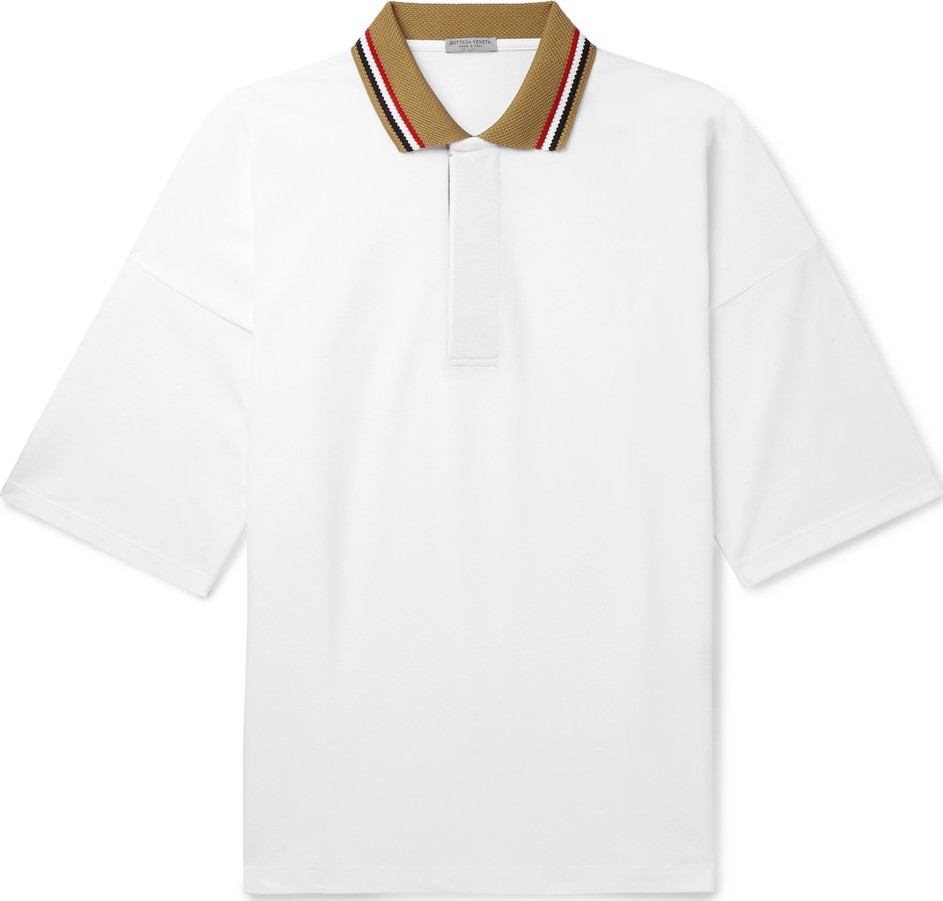 Bottega Veneta Contrast-Tipped Organic Cotton-Piqué Polo Shirt