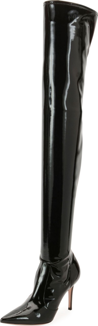 Gianvito Rossi Shiny Vinyl Over-The-Knee Boots