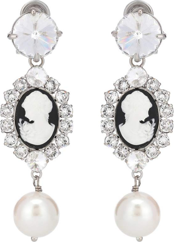 Miu Miu Crystal-embellished clip-on earrings