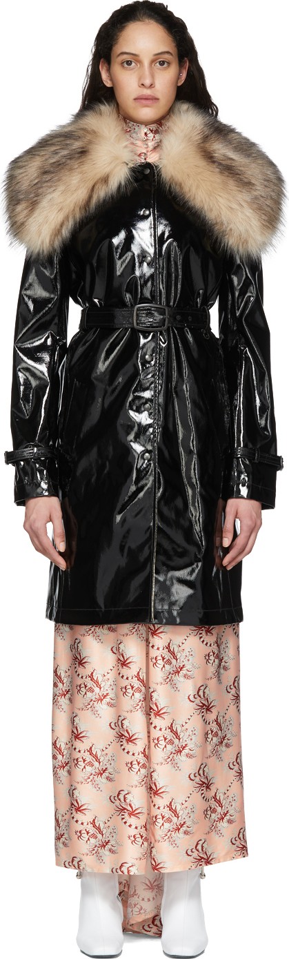 Paco Rabanne Black Patent Coat