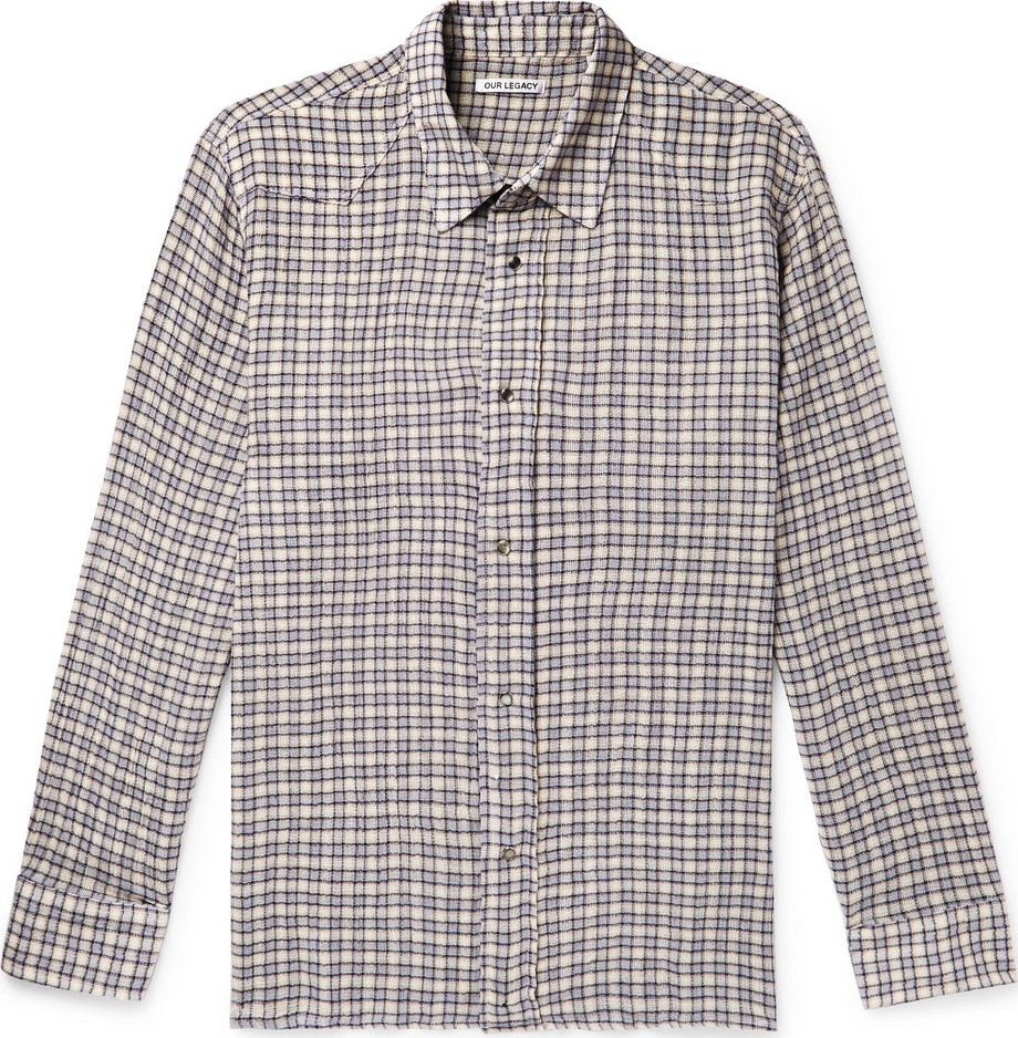 Our Legacy Fine Frontier Oversized Checked Cotton Shirt