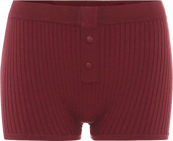 LIVE THE PROCESS Ribbed-knit shorts