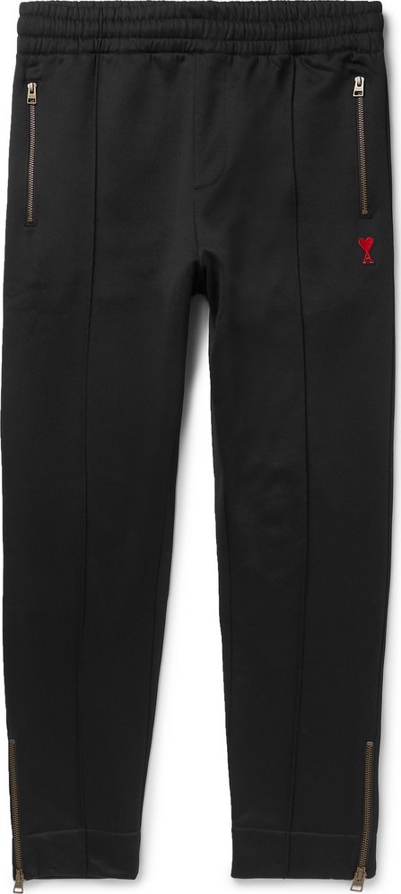 AMI Slim-Fit Tapered Logo-Appliquéd Jersey Sweatpants