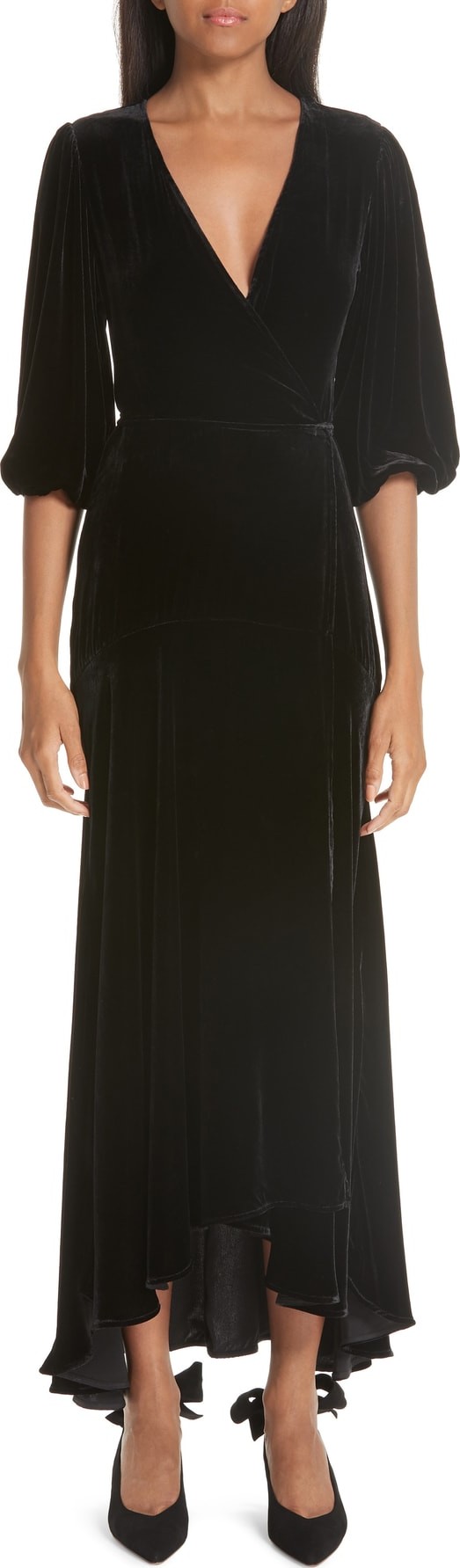 Ganni Aldine Velvet Wrap Dress