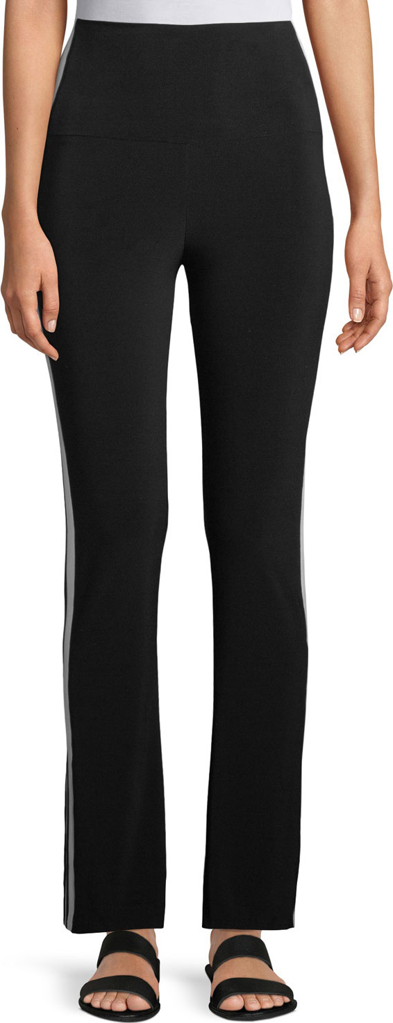 Norma Kamali High-Rise Side-Stripe Boot-Cut Pants