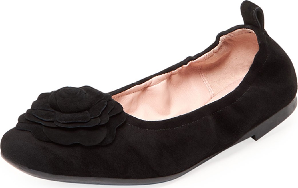 Taryn Rose Rosalyn Stretch Suede Ballet Flats