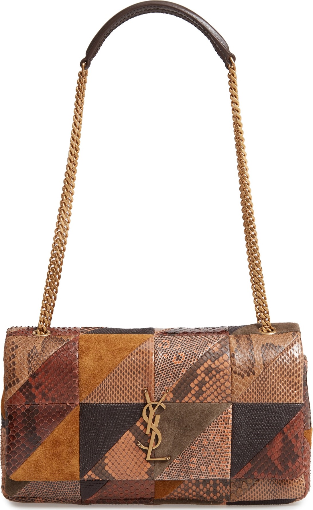 Saint Laurent Jamie Genuine Python, Reptile Skin & Suede Shoulder Bag