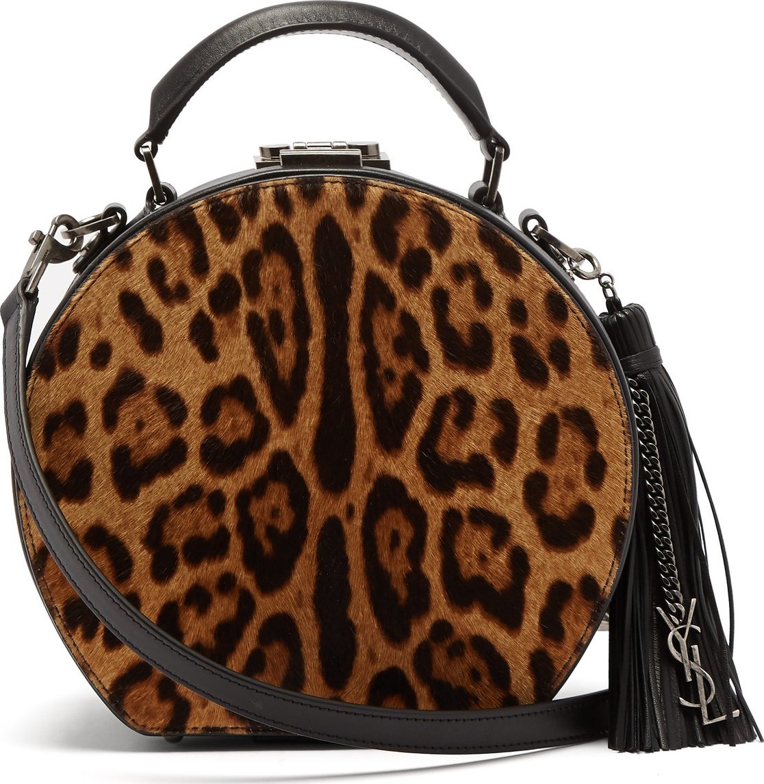 Saint Laurent Mica small calf-hair and leather cross-body bag