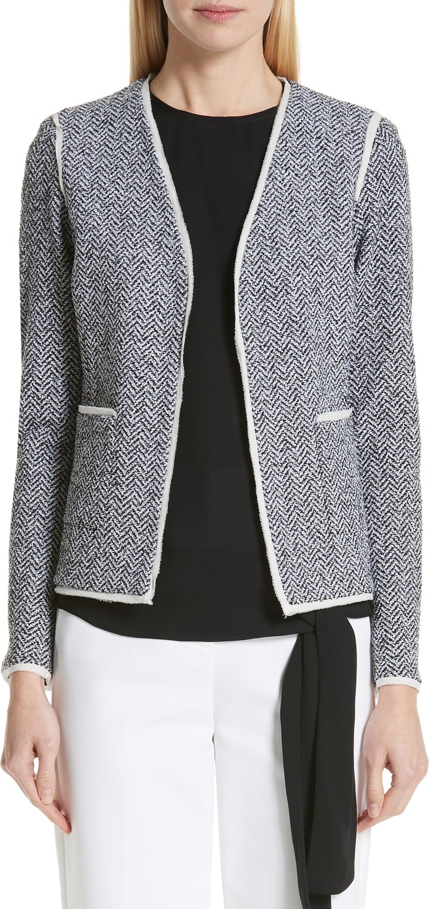 St. John Abby Knit V-Neck Jacket