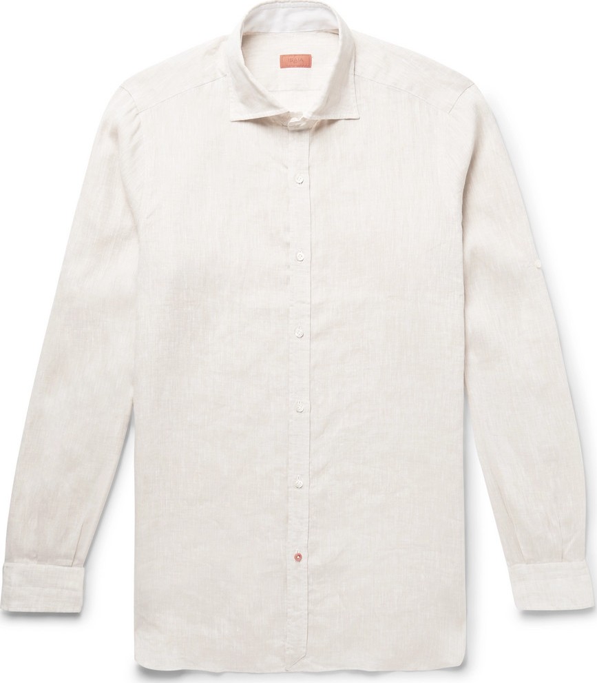 Isaia Slim-Fit Slub Linen Shirt