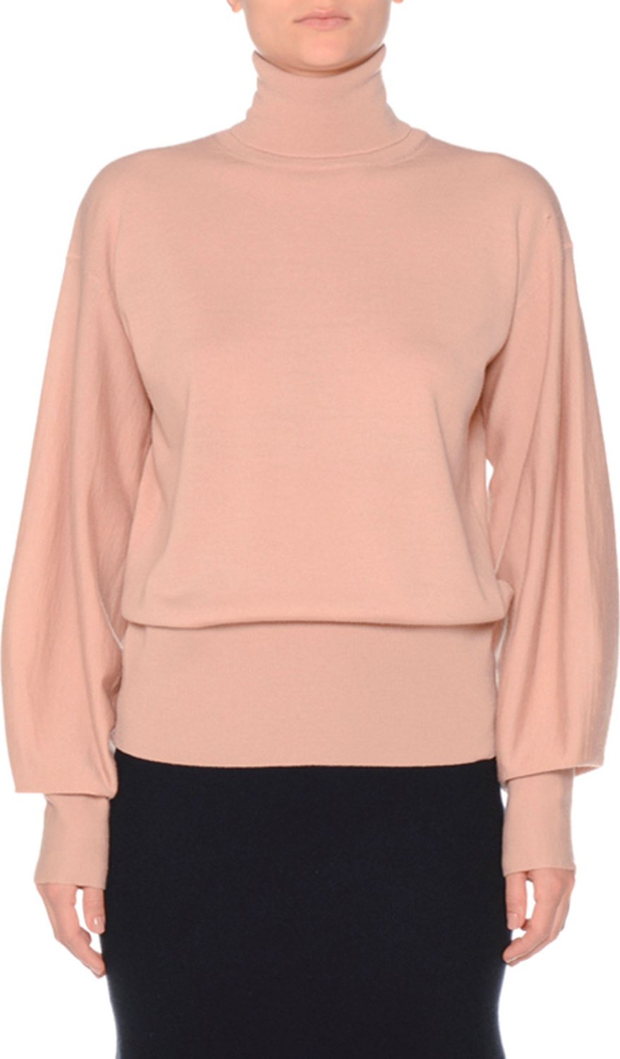 Agnona Bishop-Sleeve Wool Turtleneck Sweater