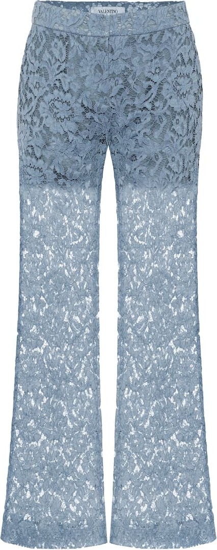 Valentino Cotton-blend lace pants