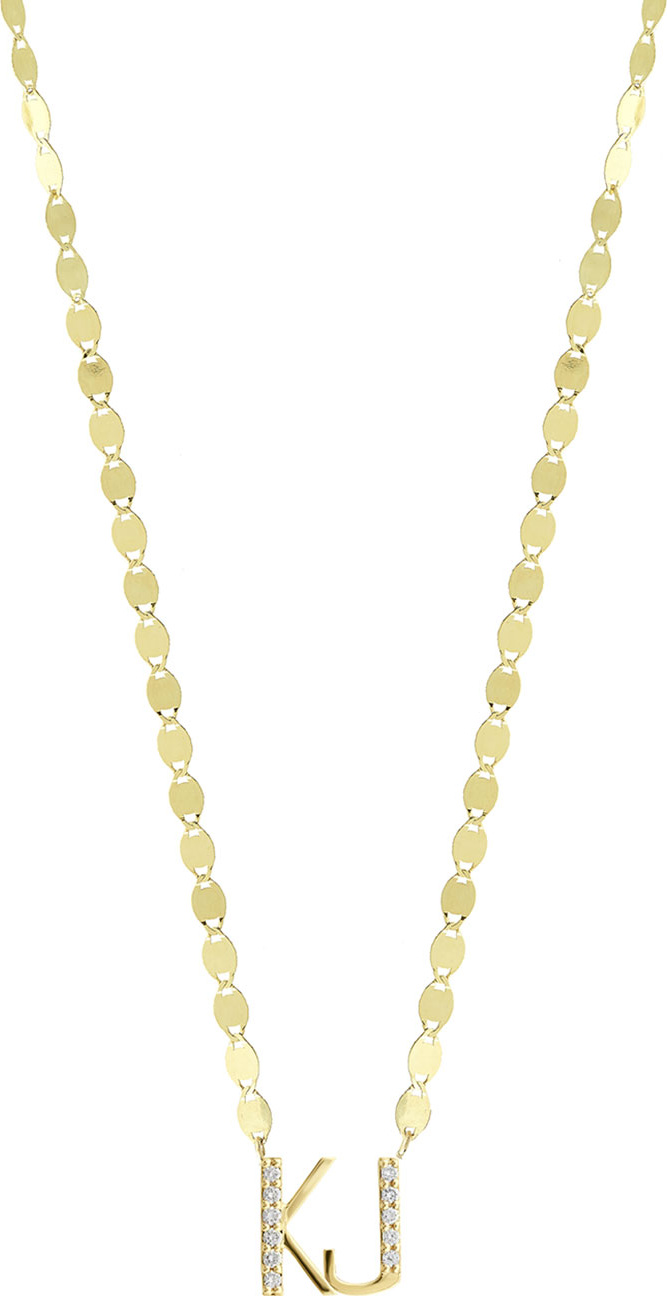 Lana Gold Personalized Two-Letter Pendant Necklace w/ Diamonds