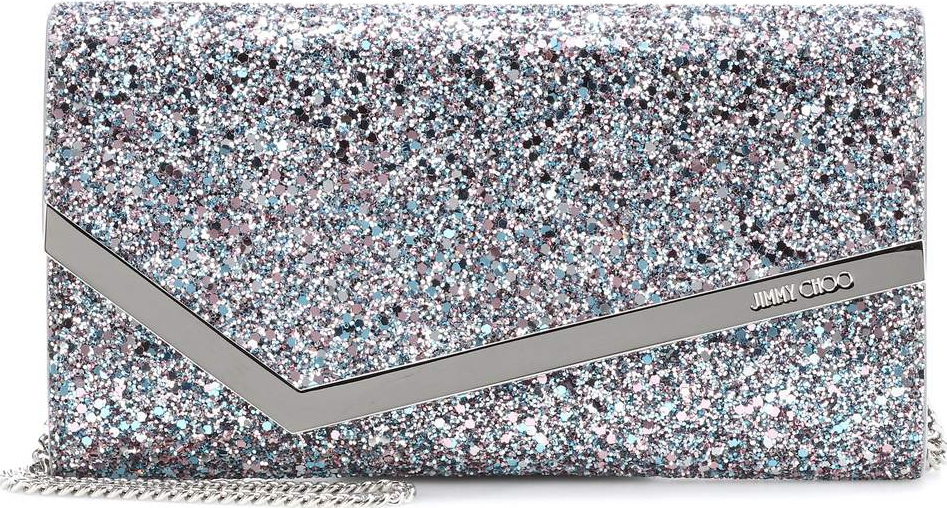Jimmy Choo Emmie glitter clutch