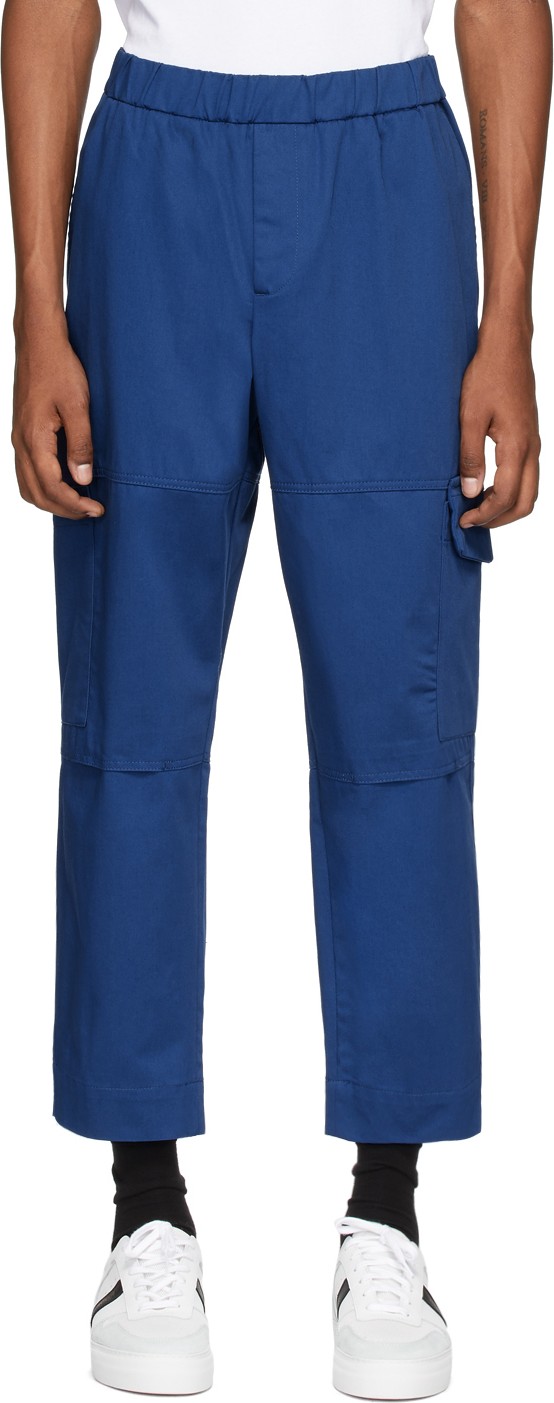 KENZO Blue Gabardine Cargo Pants